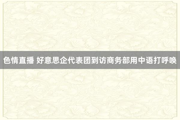 色情直播 好意思企代表团到访商务部用中语打呼唤