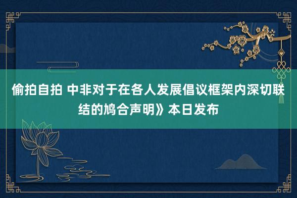 偷拍自拍 中非对于在各人发展倡议框架内深切联结的鸠合声明》本日发布