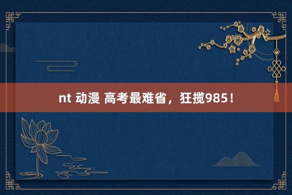 nt 动漫 高考最难省，狂揽985！